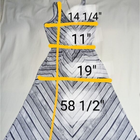 Quiksilver Sleeveless V Neck Chevron Striped Maxi Dress X Small - Picture 12 of 12